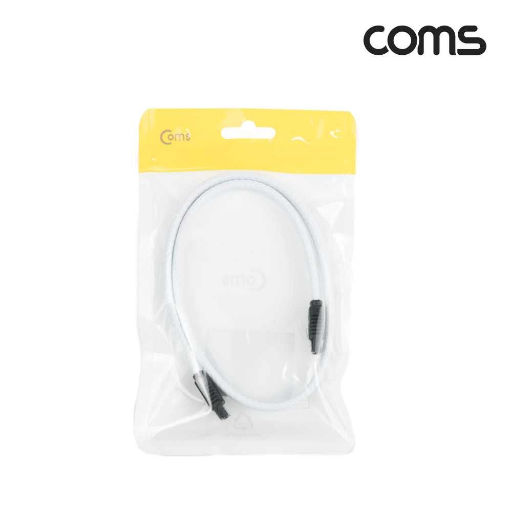 Coms SATA 하드(HDD) 케이블 3.0 (SATA3/6.0Gbps) / 메쉬 / 클립형 / 일자형 / 50cm / White