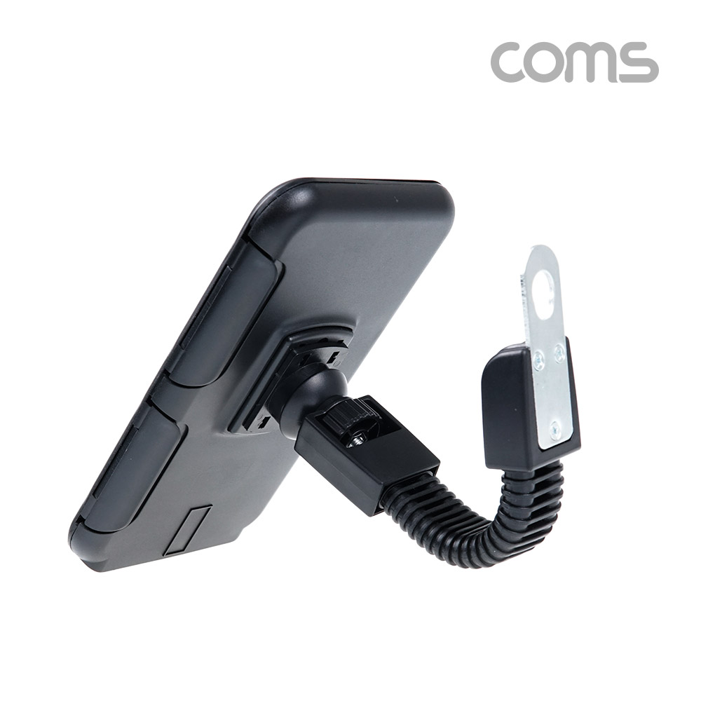 Coms 오토바이 스마트폰 거치대, 360도 회전, 방수 케이스, 플렉시블(Flexible), 휴대폰, 터치