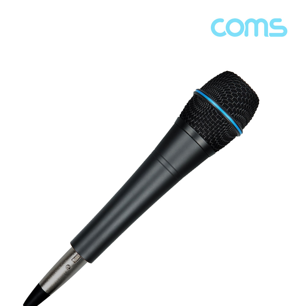 Coms 다이나믹 유선 마이크 / Black metal / 스테레오 3.5mm 3극 케이블 / 앰프기능