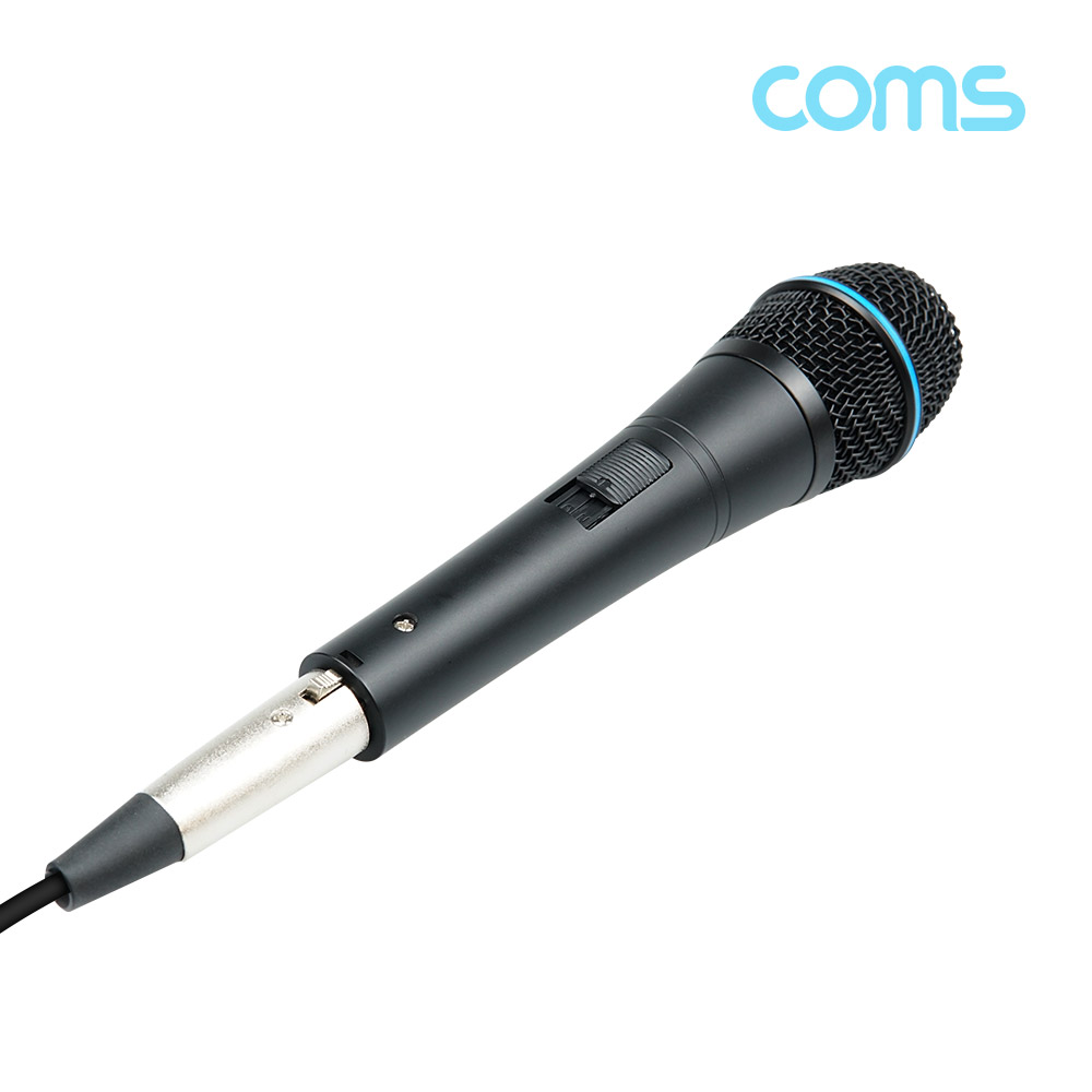 Coms 다이나믹 유선 마이크 / Black metal / 스테레오 3.5mm 3극 케이블 / 앰프기능