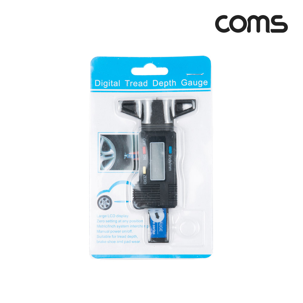 Coms 자동차 타이어 마모 측정기 / 테스터기 / 휴대용 / 깊이 게이지