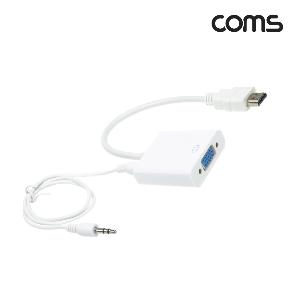 Coms HDMI 컨버터(HDMI to VGA+스테레오(stereo)) / 오디오 지원 / 케이블 타입 / 1080P, Full HD