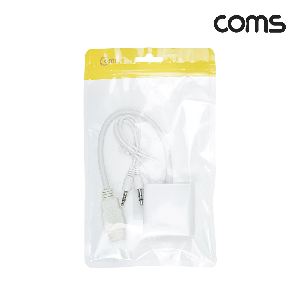 Coms HDMI 컨버터(HDMI to VGA+스테레오(stereo)) / 오디오 지원 / 케이블 타입 / 1080P, Full HD