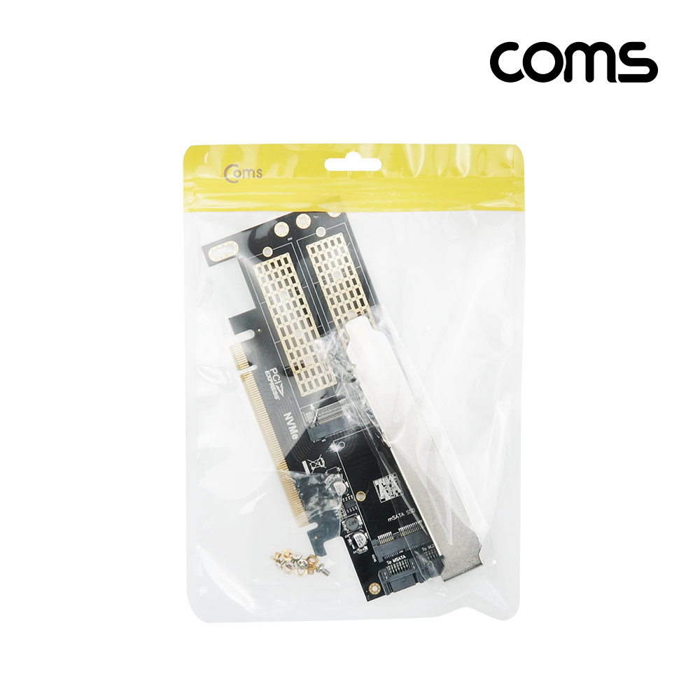 Coms mSATA/NVMe/NGFF M.2 to PCI-E 변환 컨버터, 듀얼 아답터(아댑터), 브라켓(브래킷)