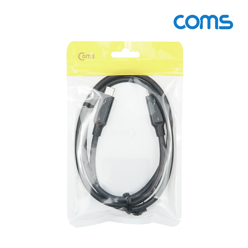Coms 썬더볼트3 패시브 케이블 (Type-C M/M) 80cm, 4K 20Gbps / Thunderbolt Cable / C타입