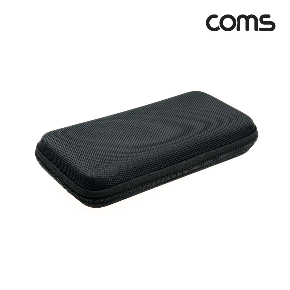 Coms 다용도 하드 파우치 / 케이스 / 소형 / 미니 / 휴대용 / 수납 / 18 x 9.5 x 3.5 cm / 그물망 수납 / 충격 흡수(방지) / (개인소지품, 케이블 등 보관 및 휴대)
