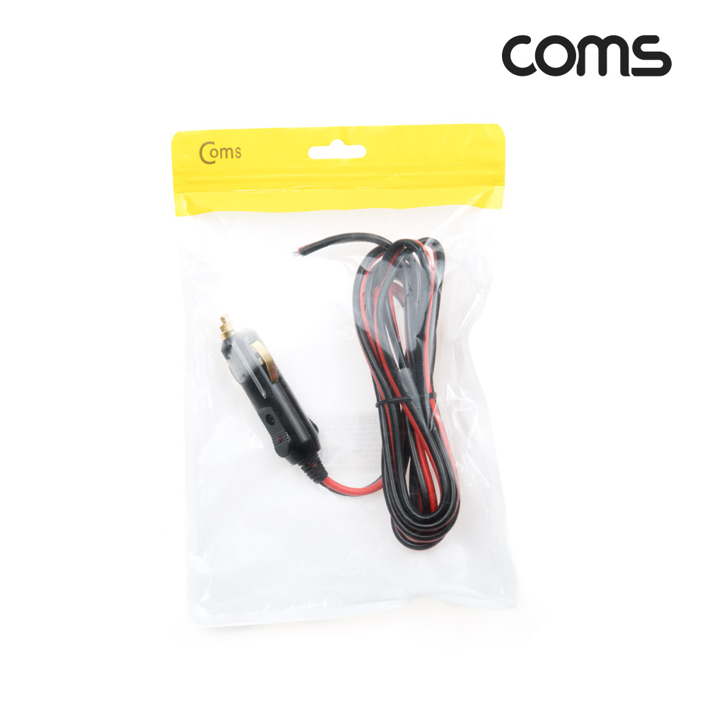 Coms 차량용 시가 플러그 작업 케이블 / 12V 전용 / 제작용 / 시거잭(시가잭) / 1.9m