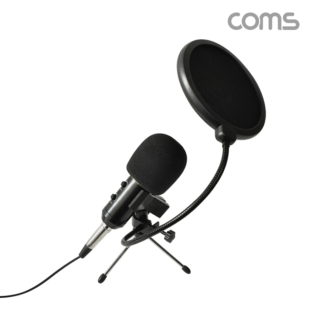 Coms 나비 브로드캐스트 콘덴서 마이크(NV85-BM100) 골드-블랙, USB 콘덴서