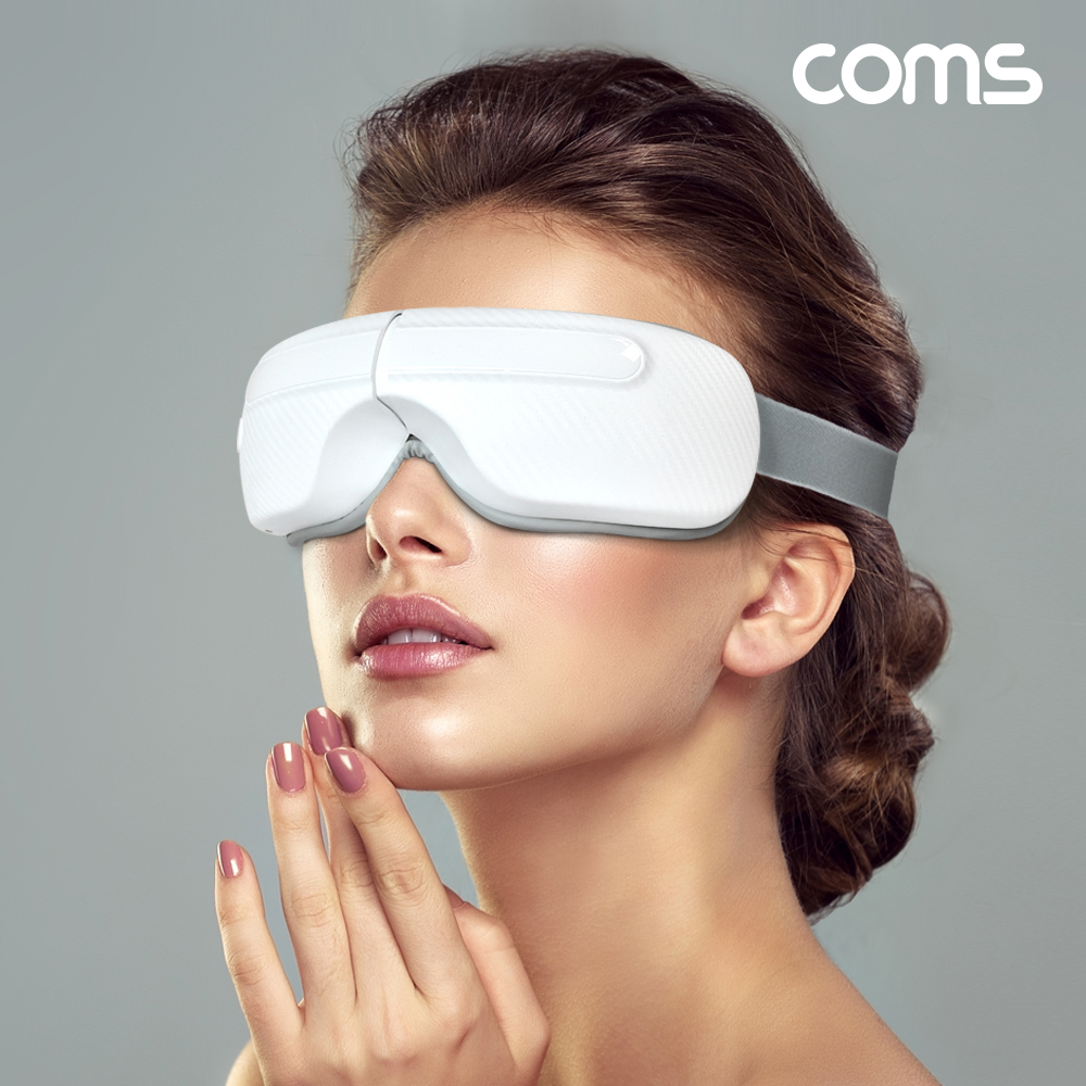 Coms 나비 눈 마사지기 아이마4(NV82-EYEMA4) White, 온열, 공기압, 힐링BGM, 10분 타이머
