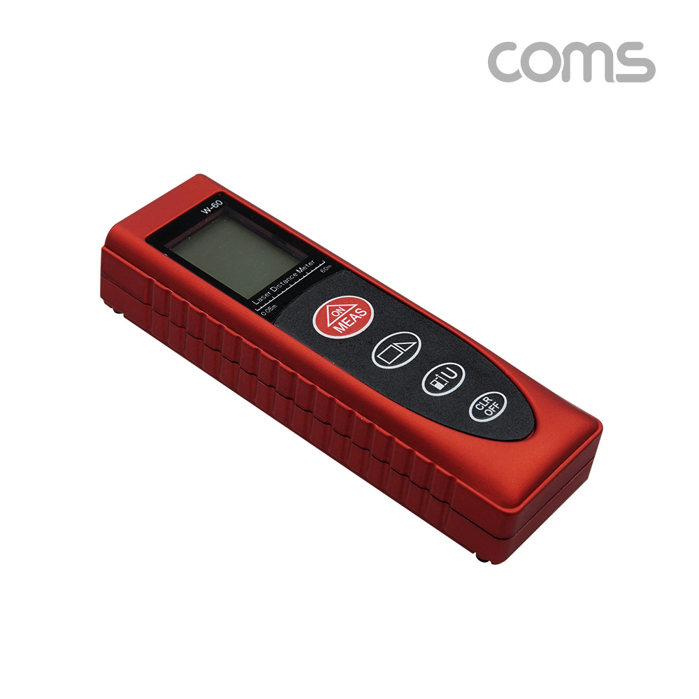 Coms 휴대용 레이저 거리 측정기, 최대 60m, 거리 면적 부피 피타고라스 측정