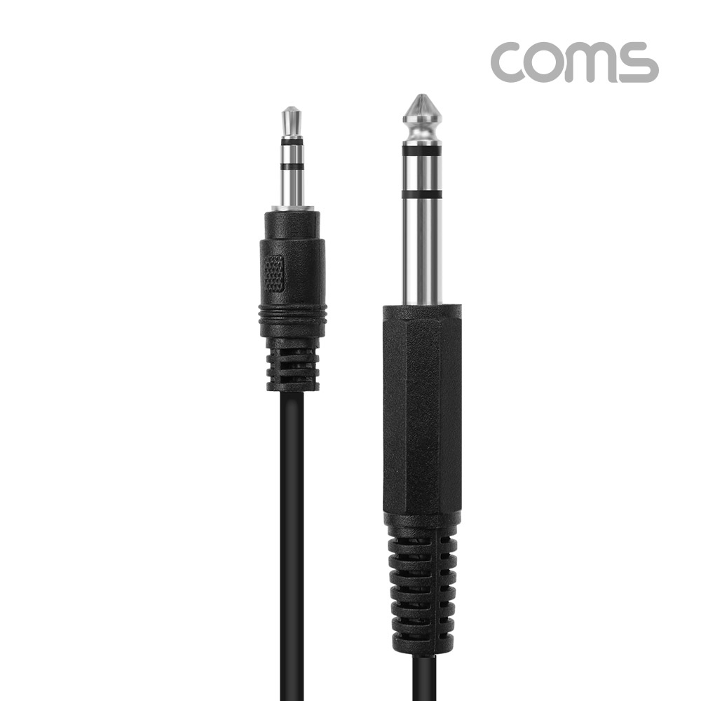 Coms 스테레오 케이블 (3.5 3극 M/6.5 3극 M) 1.8M / stereo