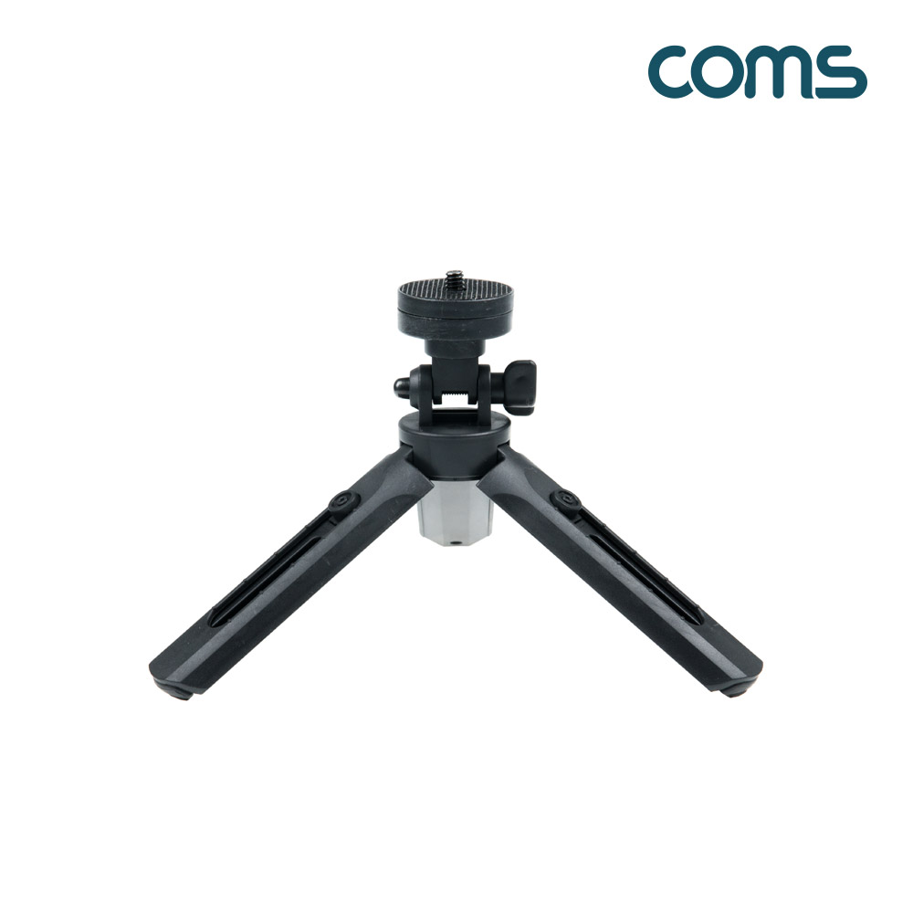 Coms 휴대용 미니 삼각대, 소형, 접이식, 5단 높이조절, 각도조절, 스마트폰 거치 홀더