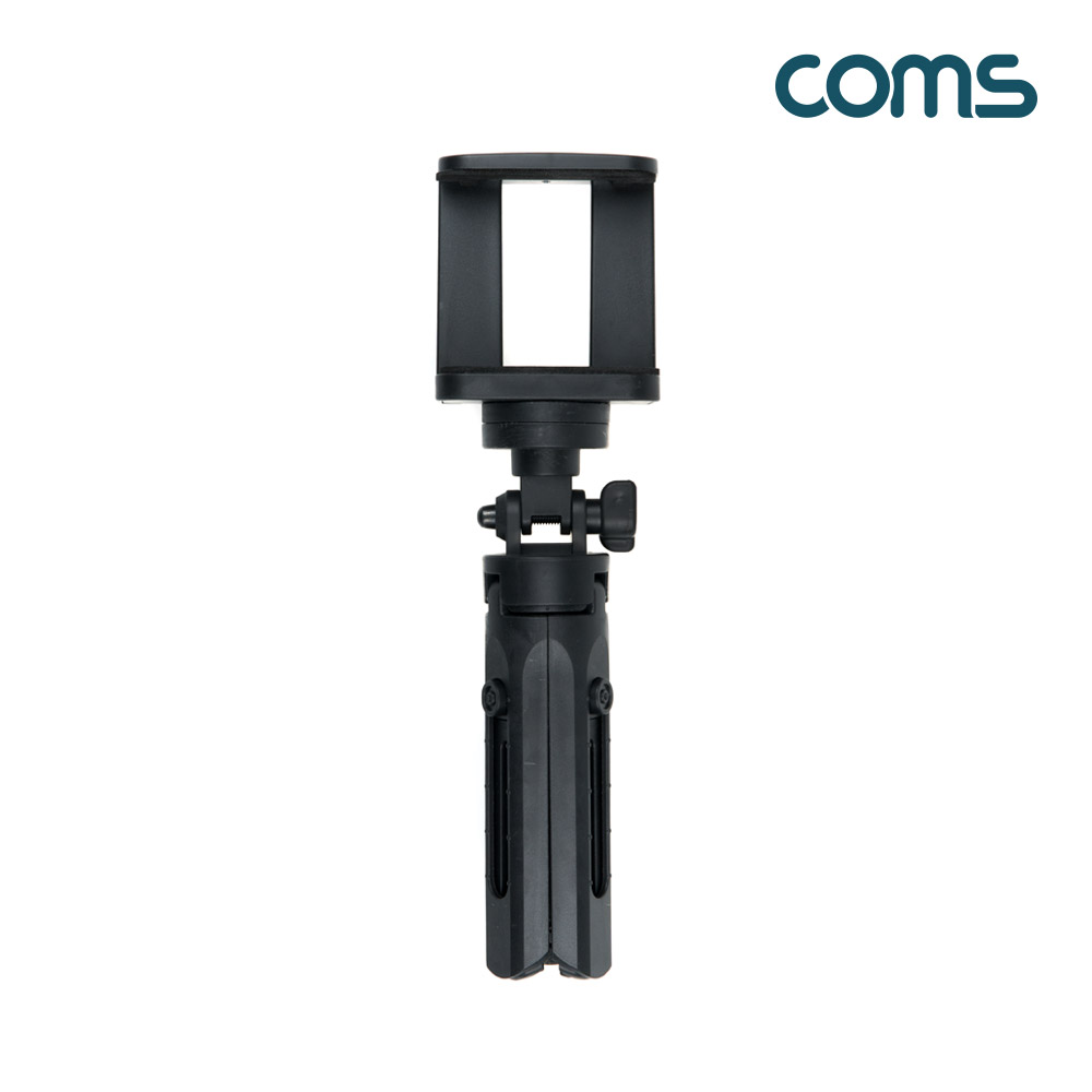 Coms 휴대용 미니 삼각대, 소형, 접이식, 5단 높이조절, 각도조절, 스마트폰 거치 홀더