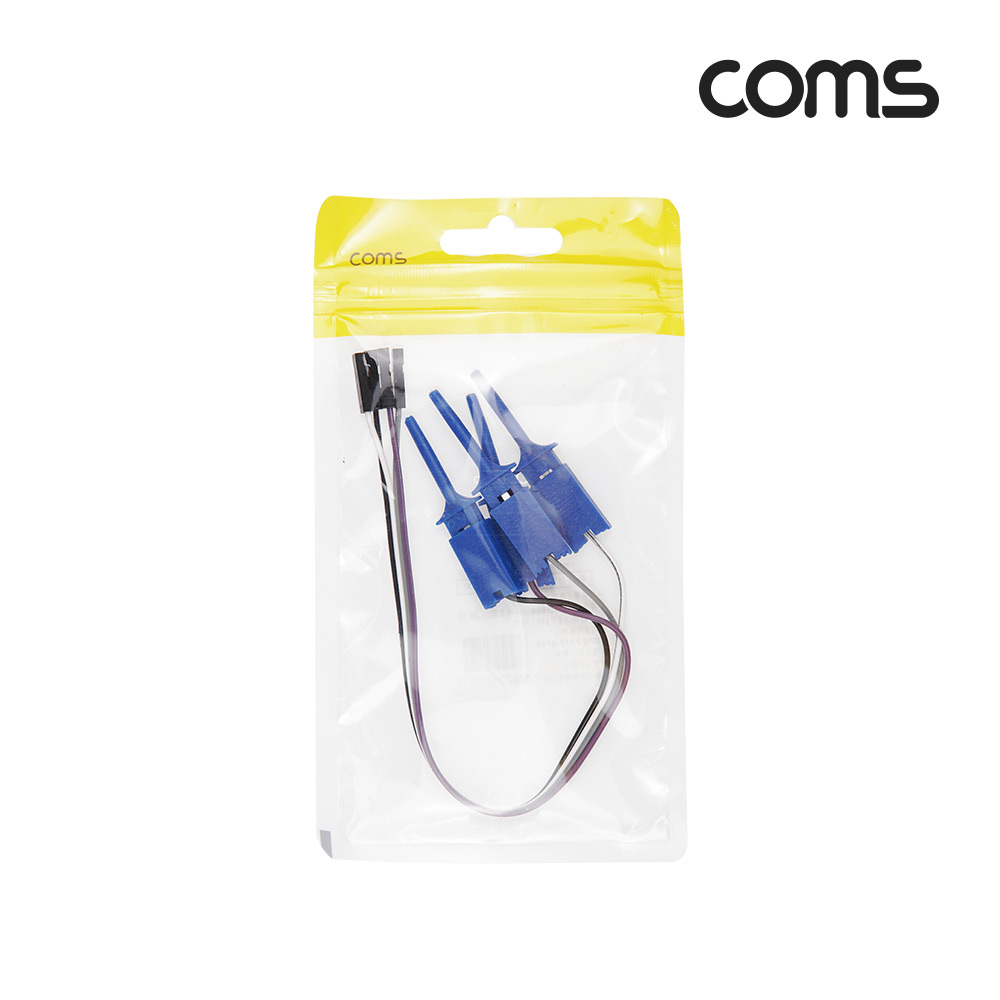 Coms 측정 탐침 리드 케이블 4선 , (점퍼 소켓 1P female , IC 집게형 리드봉), 18cm
