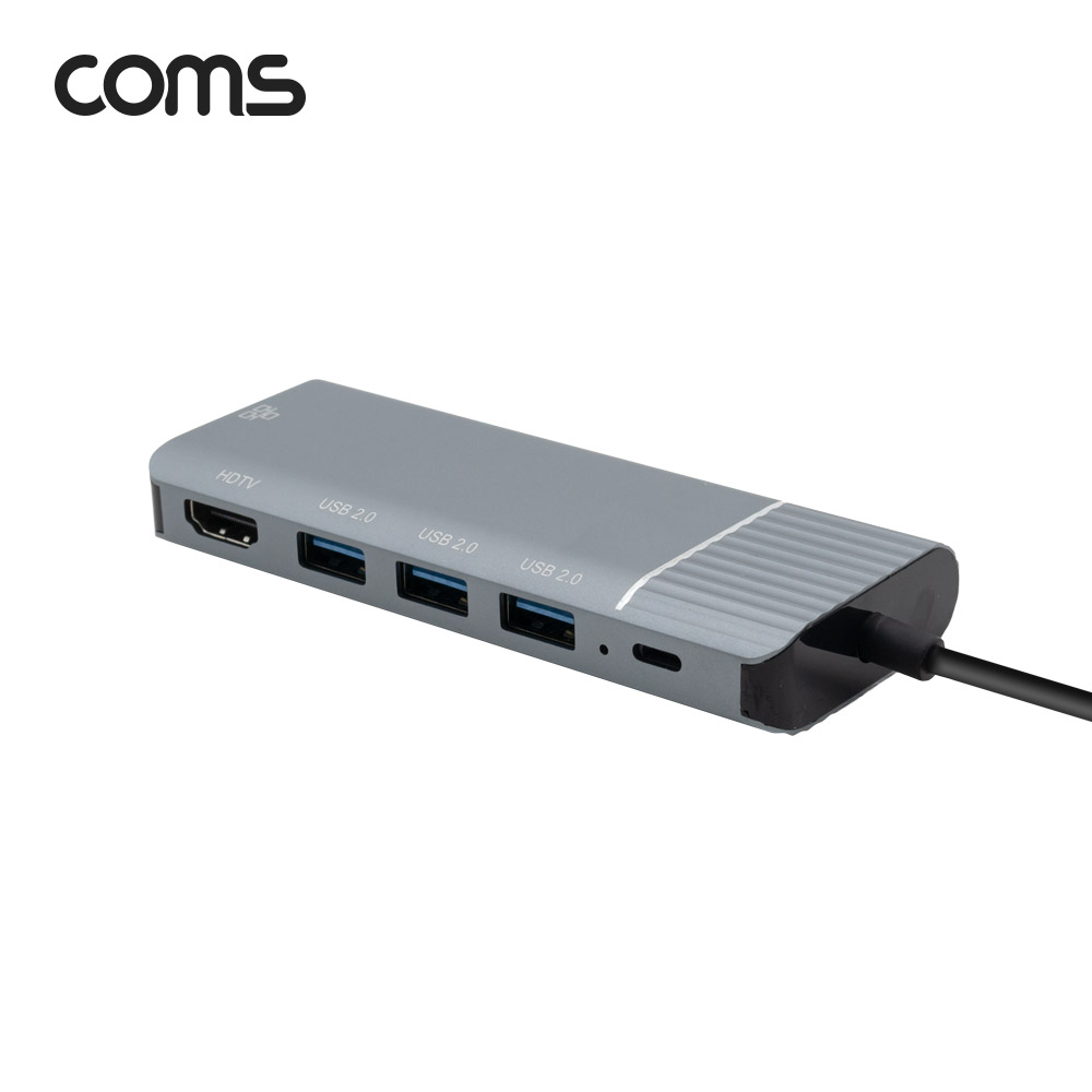 Coms iOS 8핀 멀티 허브 도킹스테이션 (8Pin to USB 2.0 x3, HDMI, RJ45, 8Pin 충전)