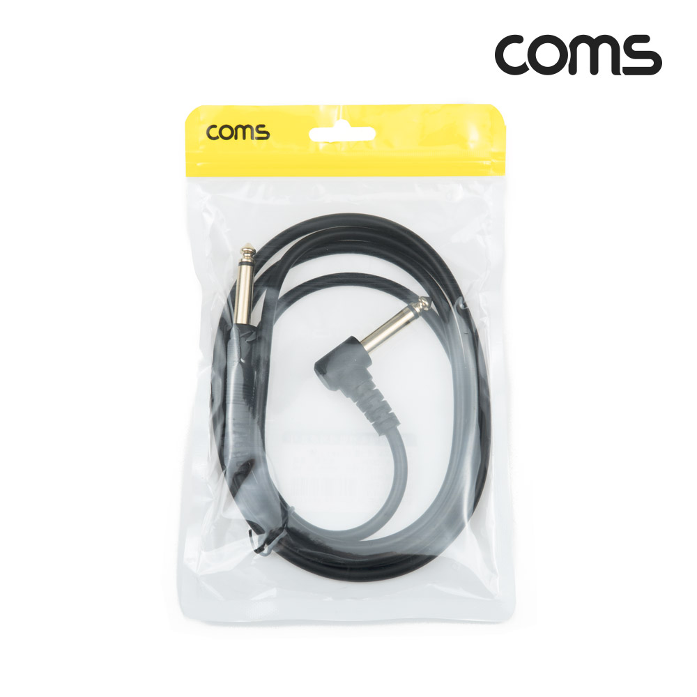 Coms 모노 케이블 6.5(6.3), Male, M/M, 한쪽꺾임, 1.5M, Mono