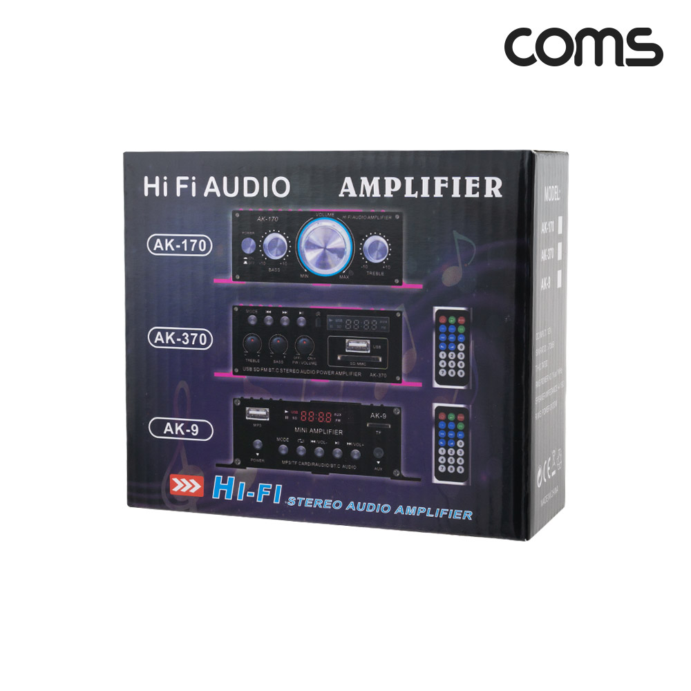 Coms Hi-Fi 오디오 앰프 RMS Power(20W x2), 12V-2A 아답터 포함