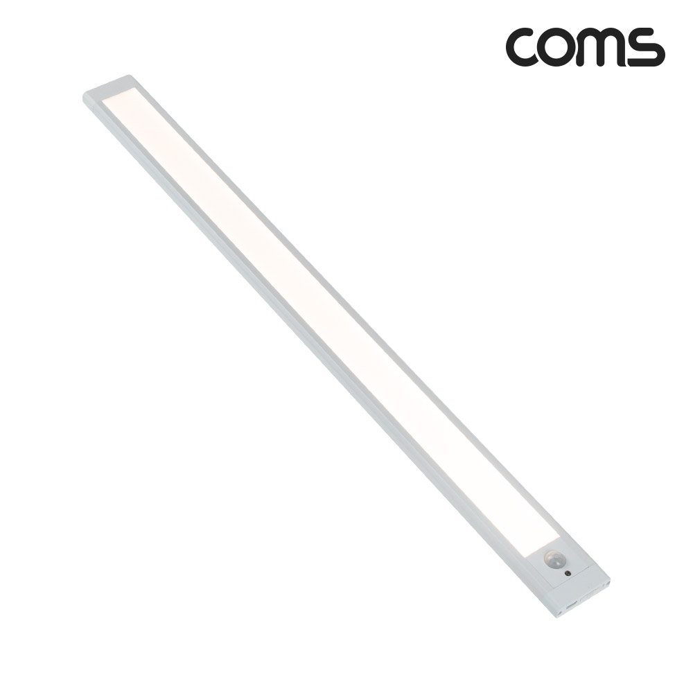 Coms 충전식 모션센서 LED 라이트 6000K 주광색 50cm, 모션(동작)감지 센서등, 간접조명, 천장, 벽면 설치(실내 다용도 가정,사무용), 램프(랜턴)