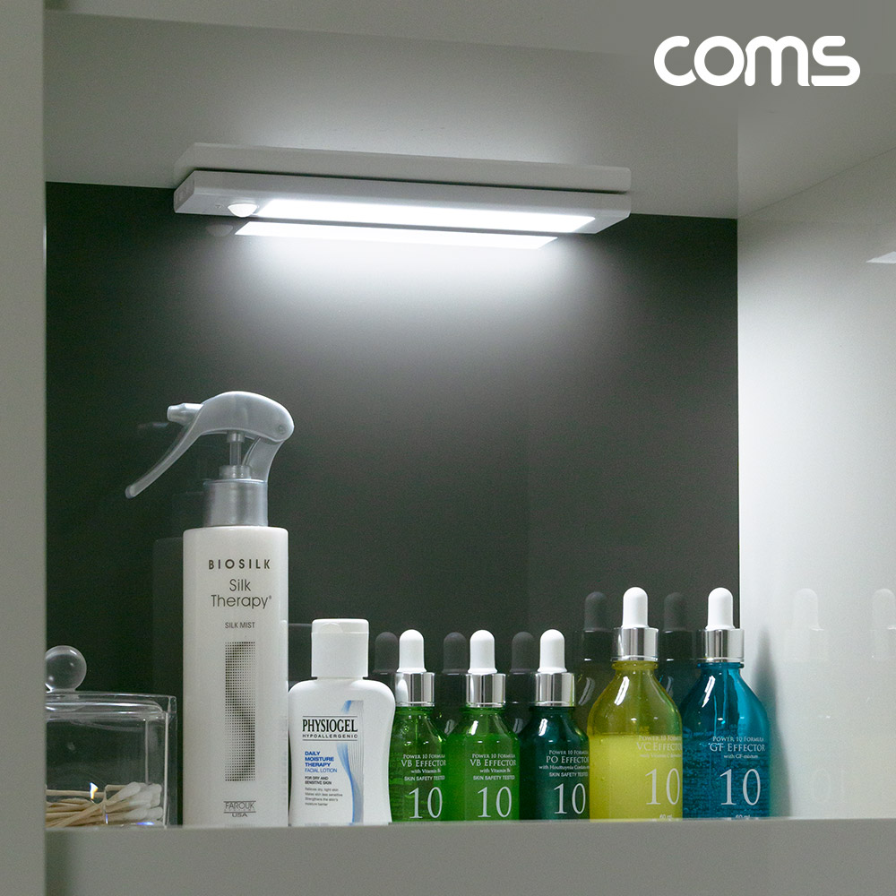 Coms 충전식 모션센서 LED 라이트 4000K 주백색 20cm, 모션(동작)감지 센서등, 간접조명, 천장, 벽면 설치(실내 다용도 가정,사무용), 램프(랜턴)
