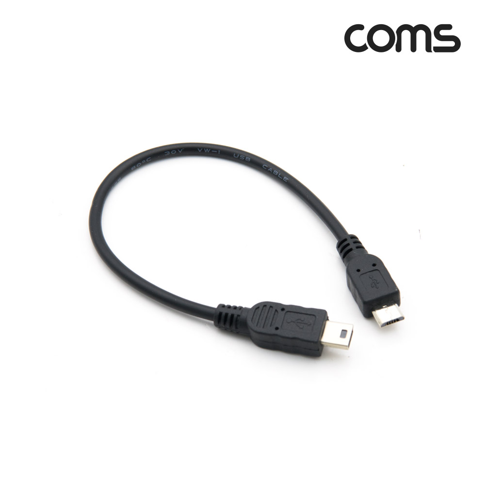 Coms USB 젠더, 케이블, Micro B(M)/Mini 5P(M), Micro 5P, 20cm