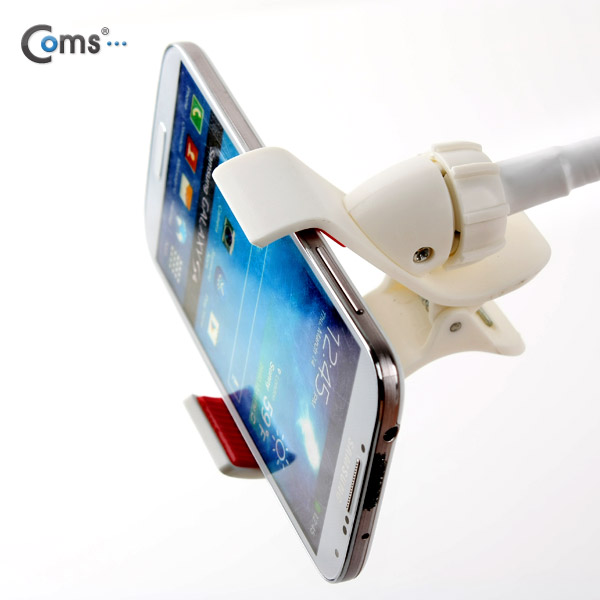 Coms 스마트폰 거치대, 탁상/침대 거치, 집게형/White