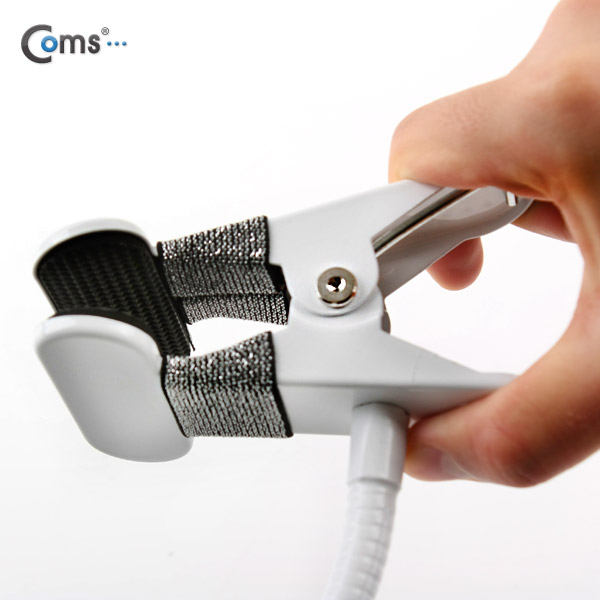 Coms 스마트폰 거치대, 탁상/침대 거치, 집게형/White