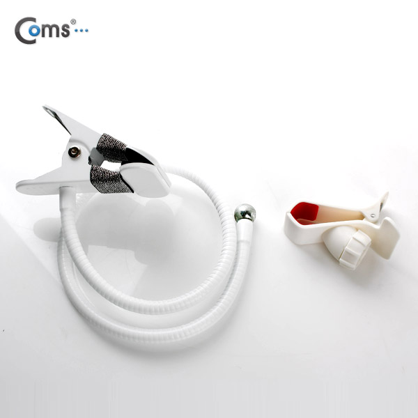 Coms 스마트폰 거치대, 탁상/침대 거치, 집게형/White