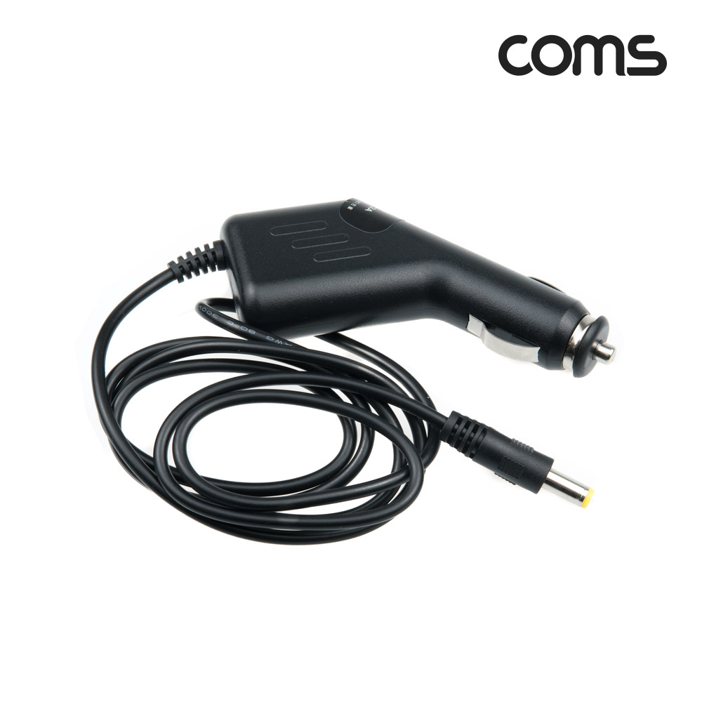 Coms 차량용 시가잭(시거잭) 충전 케이블(DC 5V/2A), 외경 5.5/내경 2.1