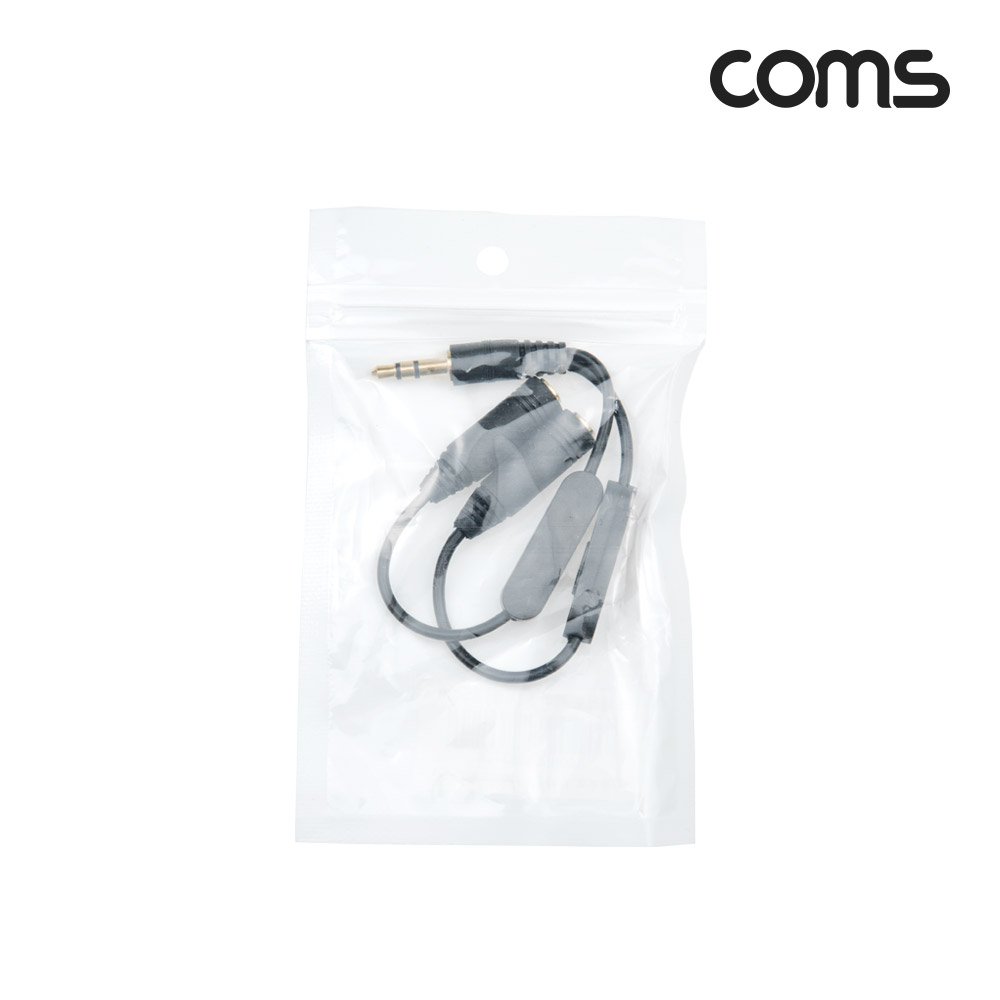 Coms 스테레오 젠더 Y형(3.5 M/Fx2), 15cm/Stereo, 듀얼 Dual, 볼륨 조절