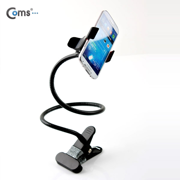Coms 스마트폰 거치대, 탁상/침대 거치, 집게형/Black