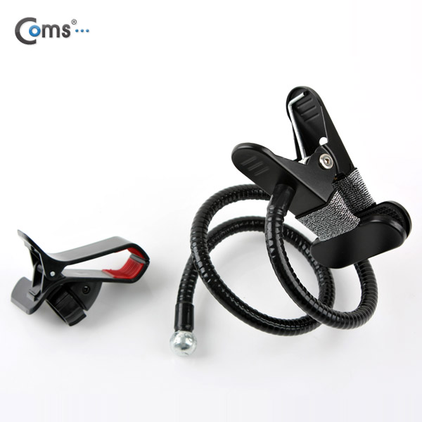 Coms 스마트폰 거치대, 탁상/침대 거치, 집게형/Black