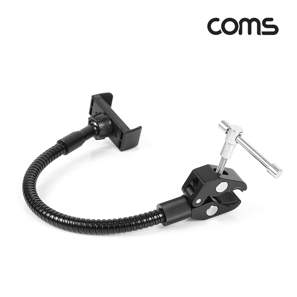 Coms 다용도 집게형 거치대(30cm), 스마트폰 거치대, 클램프, 스탠드 연결(촬영 카메라, 조명 등)