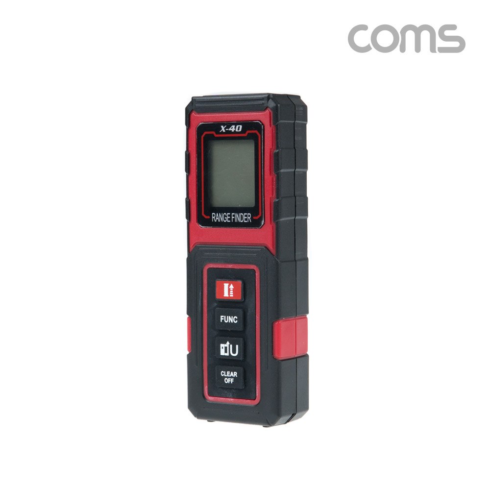 Coms 휴대용 레이저 거리 측정기 X-40, 최대 40m, 소형 미니 거리 면적 부피 측정