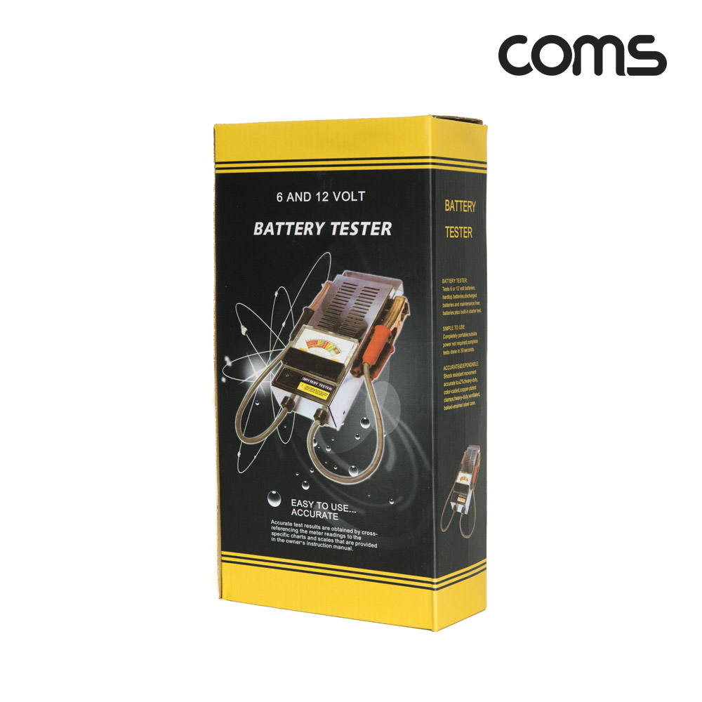 Coms 차량 배터리 테스터기 아날로그형, 자동차 배터리 전압측정 테스트 진단기, 6V 12V