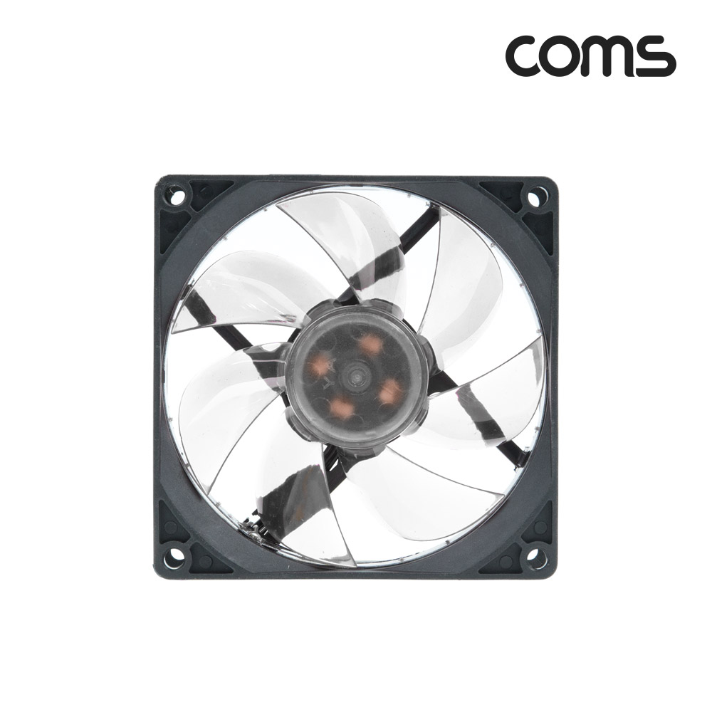 Coms 케이스 쿨러, 90mm, Case Cooler, White LED, 화이트