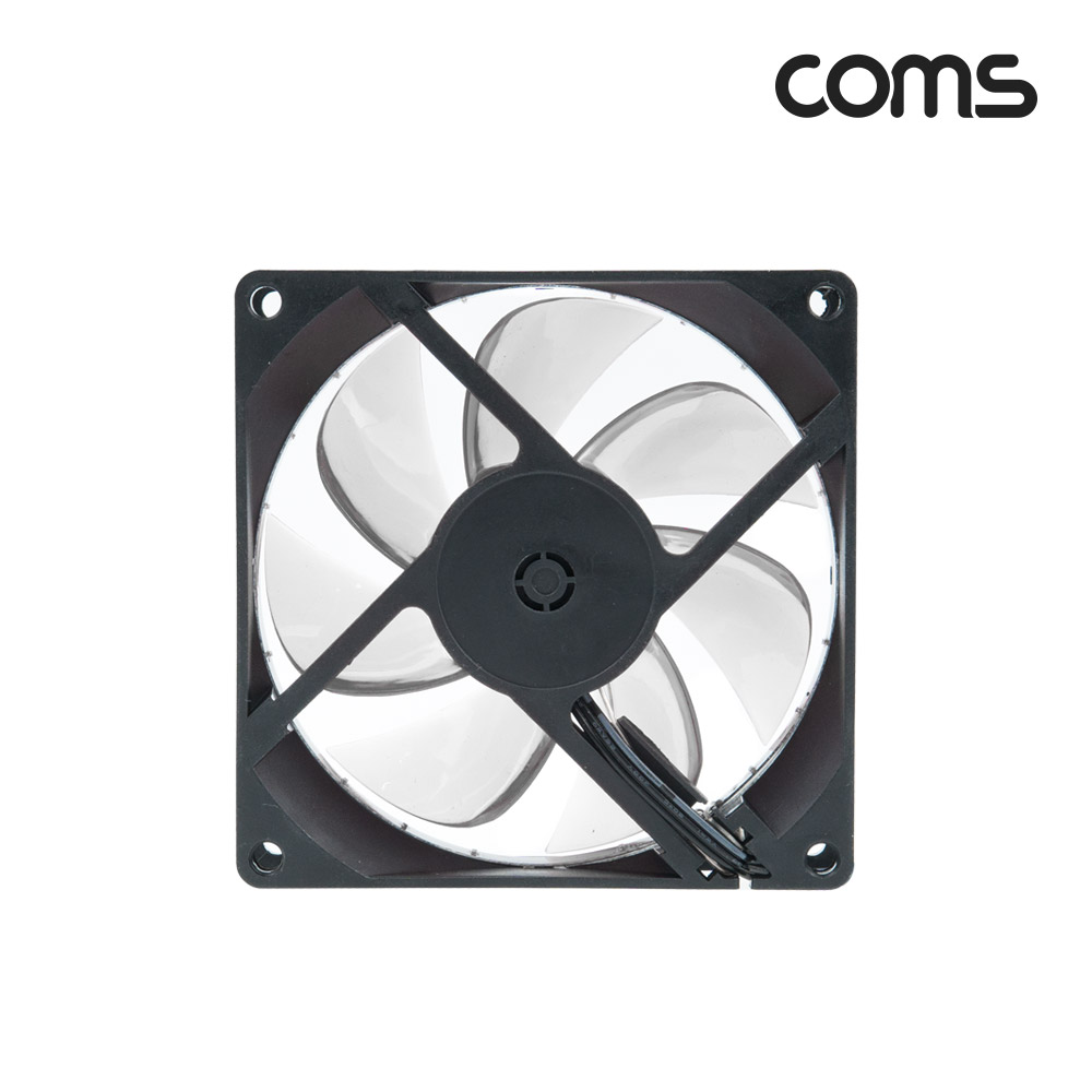 Coms 케이스 쿨러, 90mm, Case Cooler, White LED, 화이트
