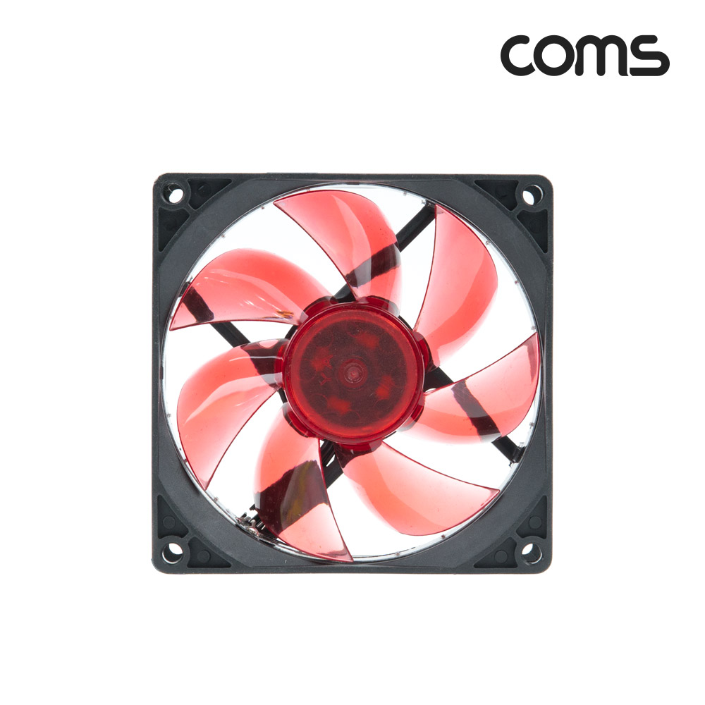 Coms 케이스 쿨러, 90mm, Case Cooler, Red LED, 레드