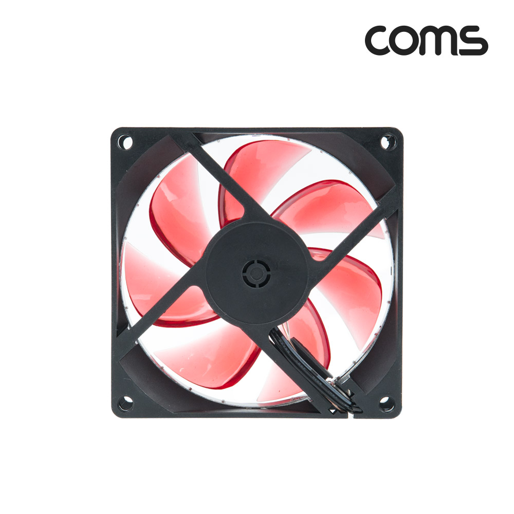 Coms 케이스 쿨러, 90mm, Case Cooler, Red LED, 레드