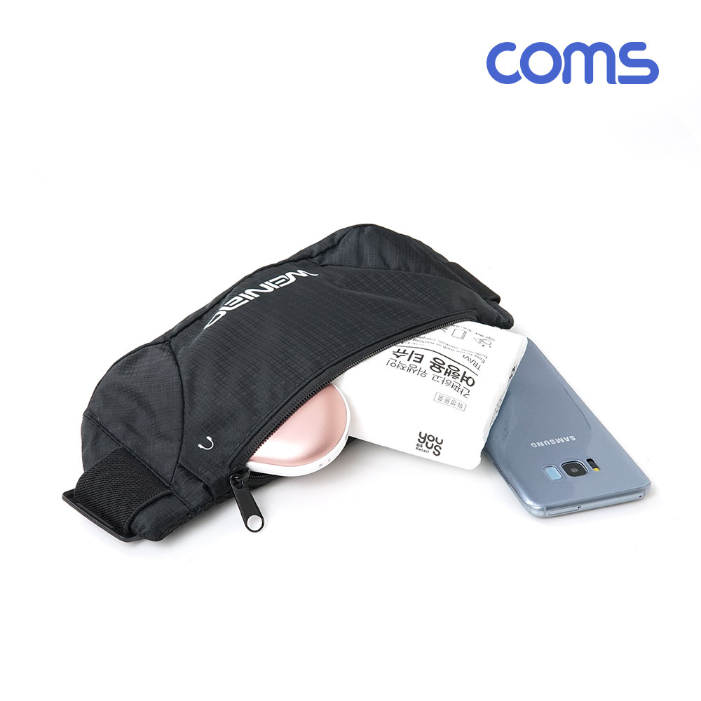 Coms 레저용 포켓 벨트형 / 허리벨트 / 블랙(검정), 가방, 등산, 스포츠