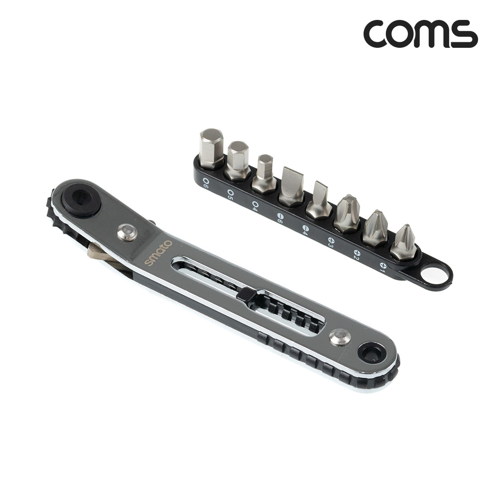 Coms 스마토 작업 공구 SMATO 미니 라쳇&비트 세트 9pcs 곡선형 SM-RBS9B