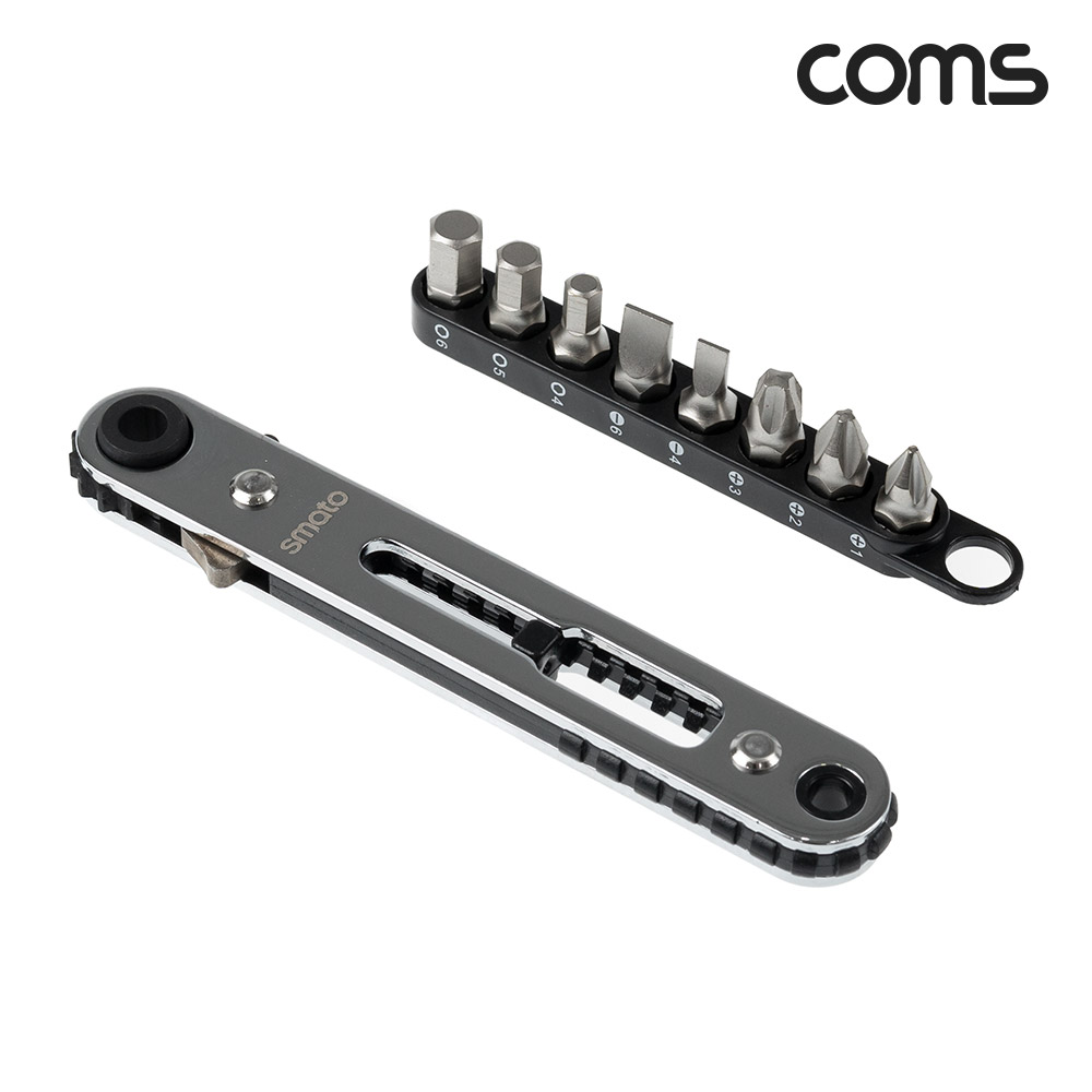 Coms 스마토 작업 공구 SMATO 미니 라쳇&비트 세트 9pcs 직선형 SM-RBS9
