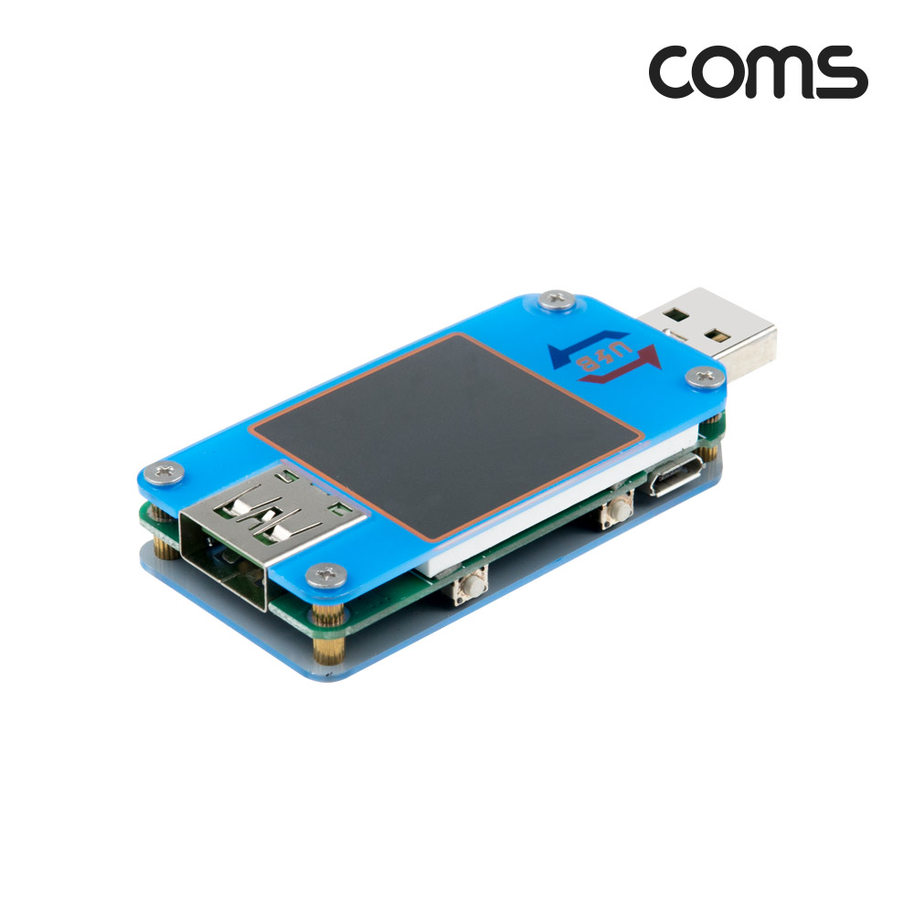 Coms USB 테스터기, 전류 전압 충전용량 측정 테스트, Type-C타입 Micro 5Pin, 마이크로 5핀, USB-A타입 지원