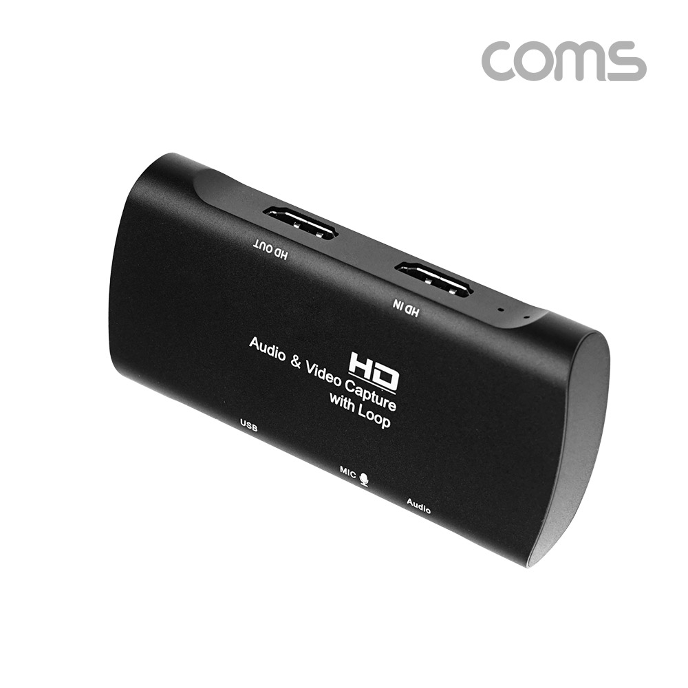 Coms HDMI 캡쳐(USB 2.0), UHD 4K2K 입력지원, 1080P@60Hz 출력, MIC 입력, 오디오 연결(출력)