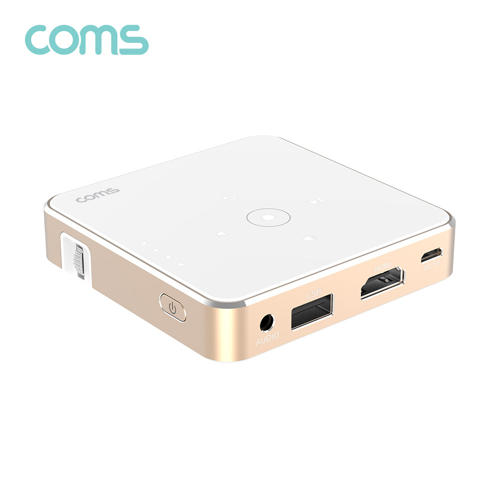 Coms 미니 DLP 멀티 빔 프로젝터, 640x360, 50안시루멘, LED 5만 시간, HDMI 케이블 증정, 스피커 내장, 가정용(휴대용)경량 프로젝터
