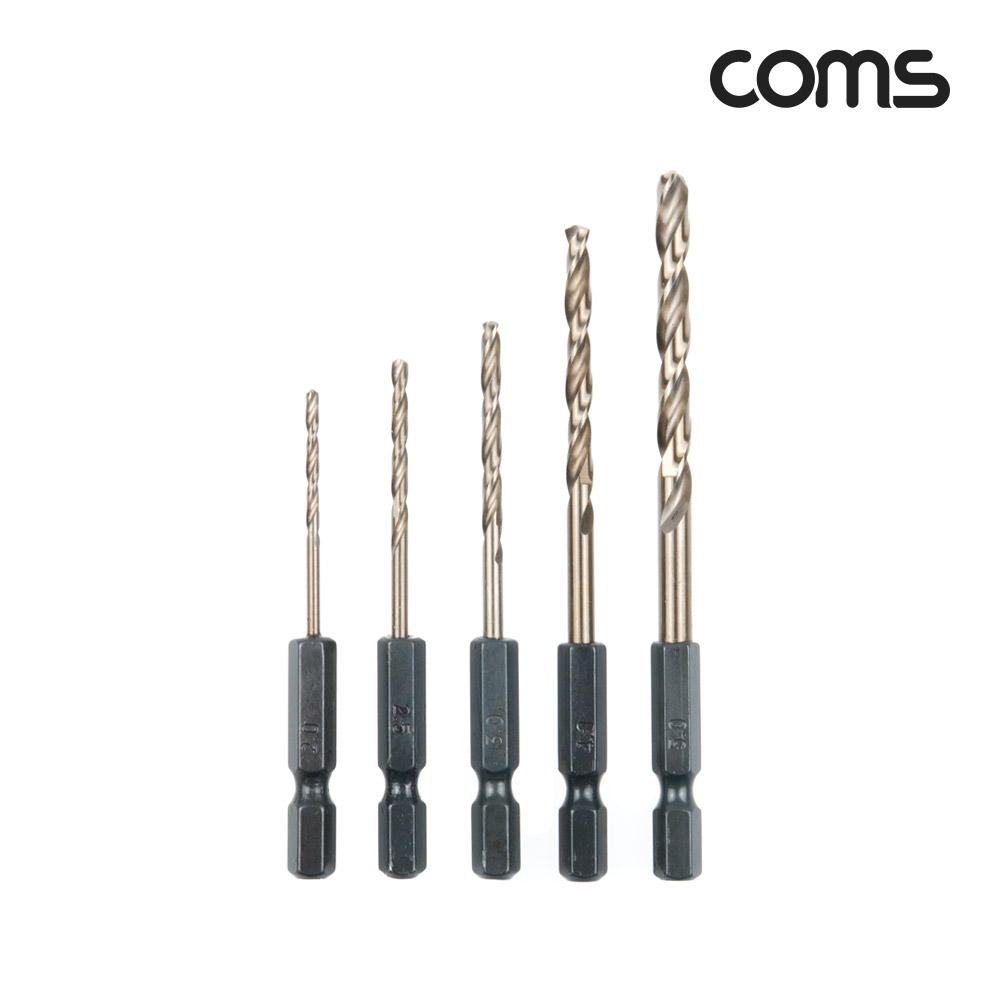 Coms ALDEN 알덴 육각 드릴 세트 5PCS(370427), 드릴날, 비트, 스테인레스, 스텐,철,목공, 판넬, 목재