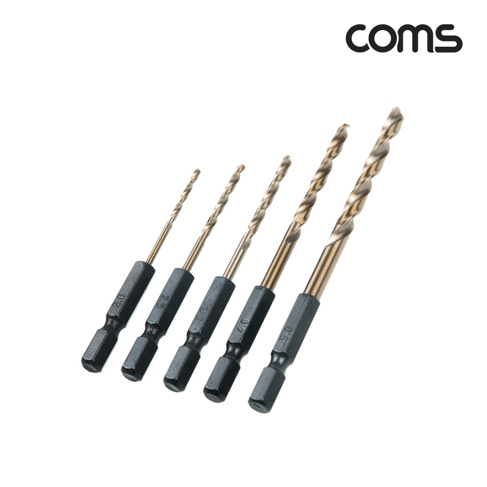 Coms ALDEN 알덴 육각 드릴 세트 5PCS(370427), 드릴날, 비트, 스테인레스, 스텐,철,목공, 판넬, 목재