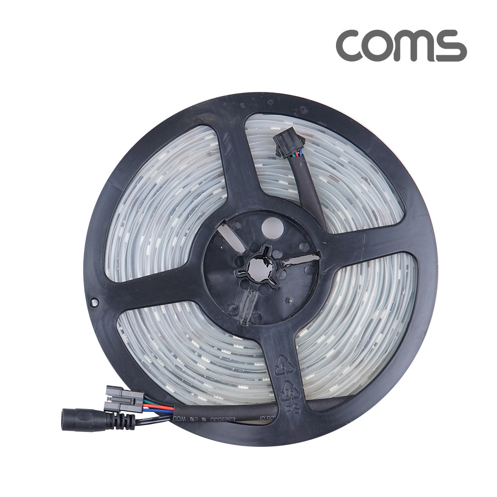 Coms 초고휘도 LED 슬림형(줄/띠형), DC전원 12V, 슬림 LED바/5M, RGB 컬러 라이트(색조명), DIY 포밍 램프, LED 다용도 리폼 기판 교체, 방수