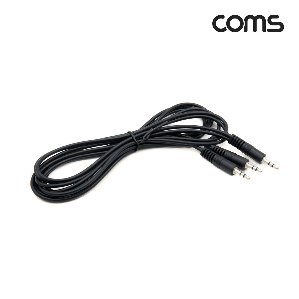 Coms 스테레오 케이블 젠더(Y형) 1.5M ST 3.5mm(Male)/ST 3.5mm(Male)x2, 2분배, AUX, Stereo