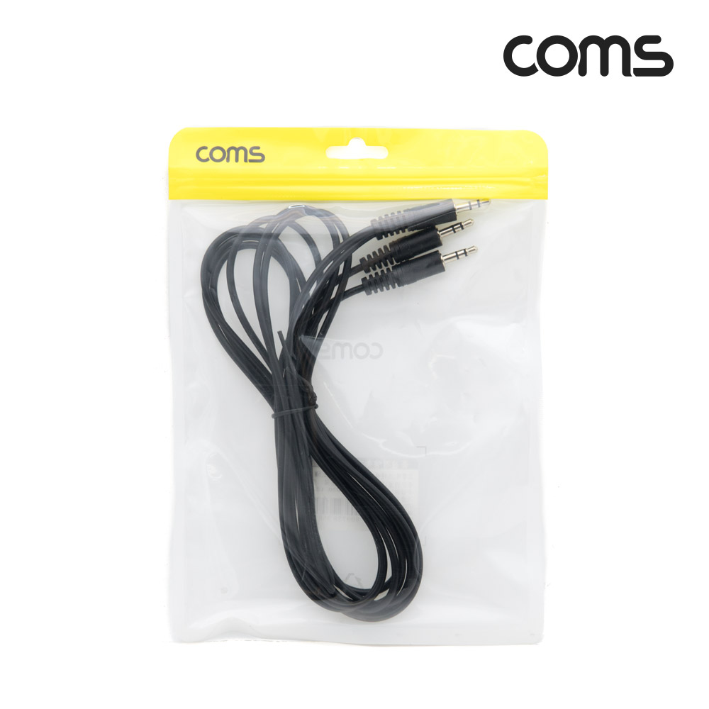 Coms 스테레오 케이블 젠더(Y형) 1.5M ST 3.5mm(Male)/ST 3.5mm(Male)x2, 2분배, AUX, Stereo