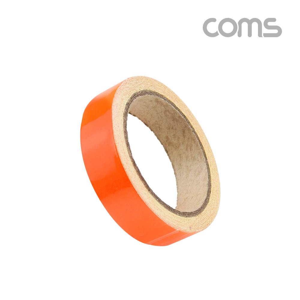 Coms 안전 형광 테이프 (주황) / 반사 스티커 / 25mm / 차량, 자전거, 오토바이, 비상구 안내선 등